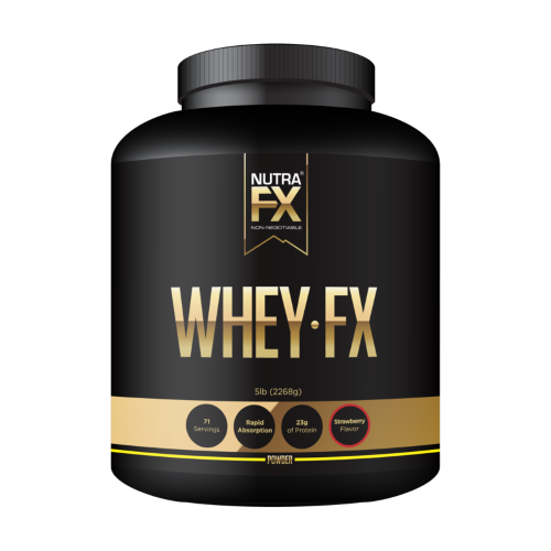 Nutrafx Ultra-filtered Whey Protein Concentrate 71 Serving 130 Calories 23g Protein Loaded with 4924mg BCAA 5 Lbs. {Strawberry} Supports Lean Muscle M