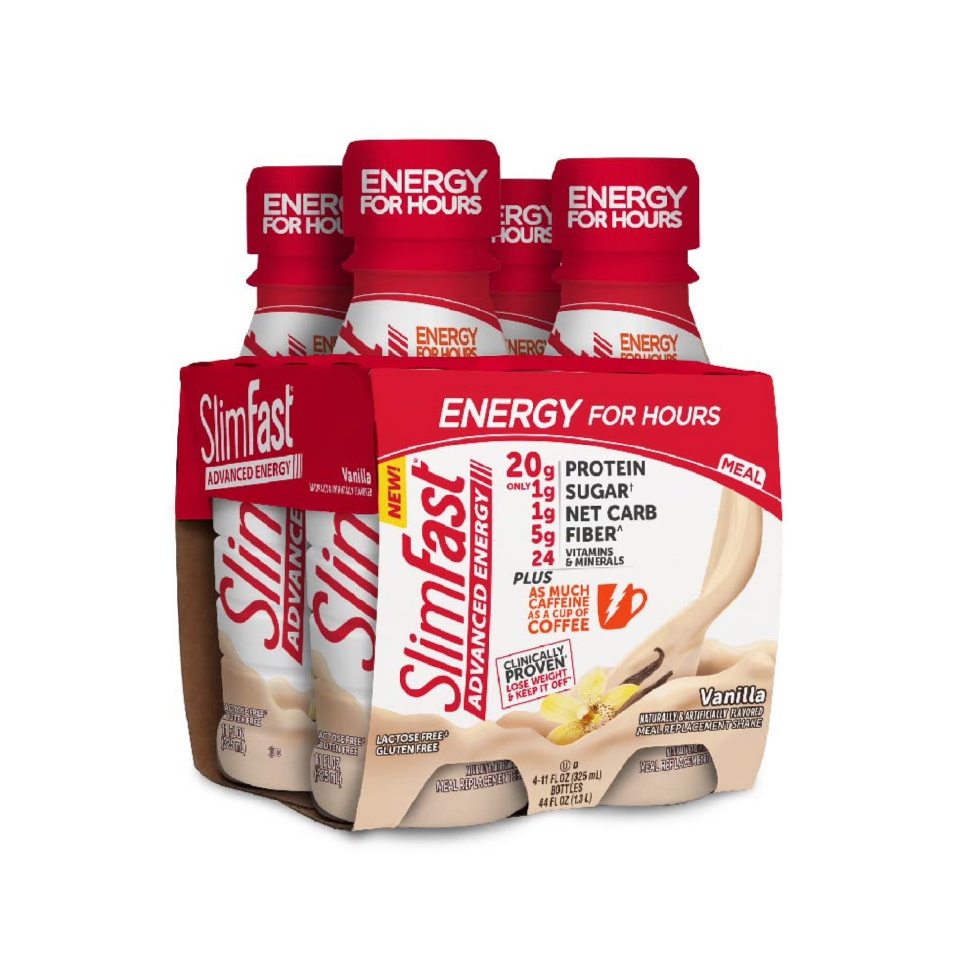 SlimFast Advanced Energy Vanilla Meal Replacement Shakes 4Pk