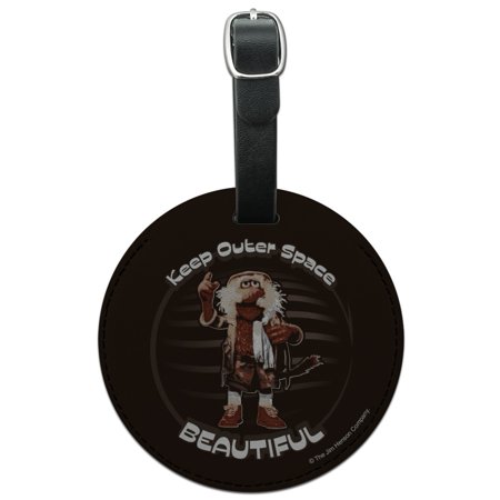 Keep Outer Space Beautiful Fraggle Rock Uncle Traveling Matt Round Leather Luggage Card Suitcase Carry-on ID Tag