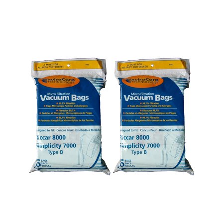 12 8000 & Simplicity 7000 Type B Vaccum Bags  Upright  Commercial Vacuum Cleaners  8000  7000  7200  7250  7300  7350  7700  7750  7900  7950  EnviroC