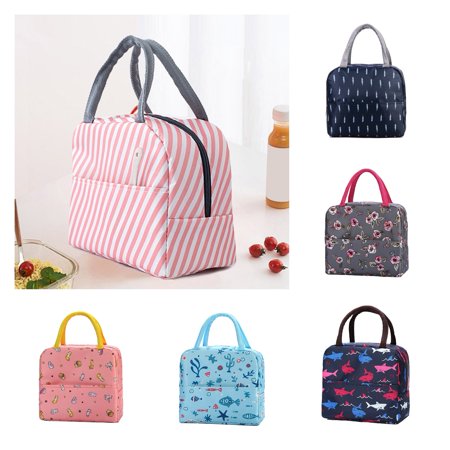 MGStore Lunch Bags Portable Water Proof Oxford Cloth Cartoon Colors Insulated Lunch Box Cooler Bag for Work  Color#3460