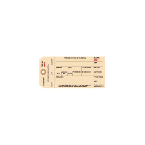 Global Industrial B43366 6.25 X 3.125 in. 1 Part Inventory Tag 5000-5999 - No. 8 - Pack of 1000