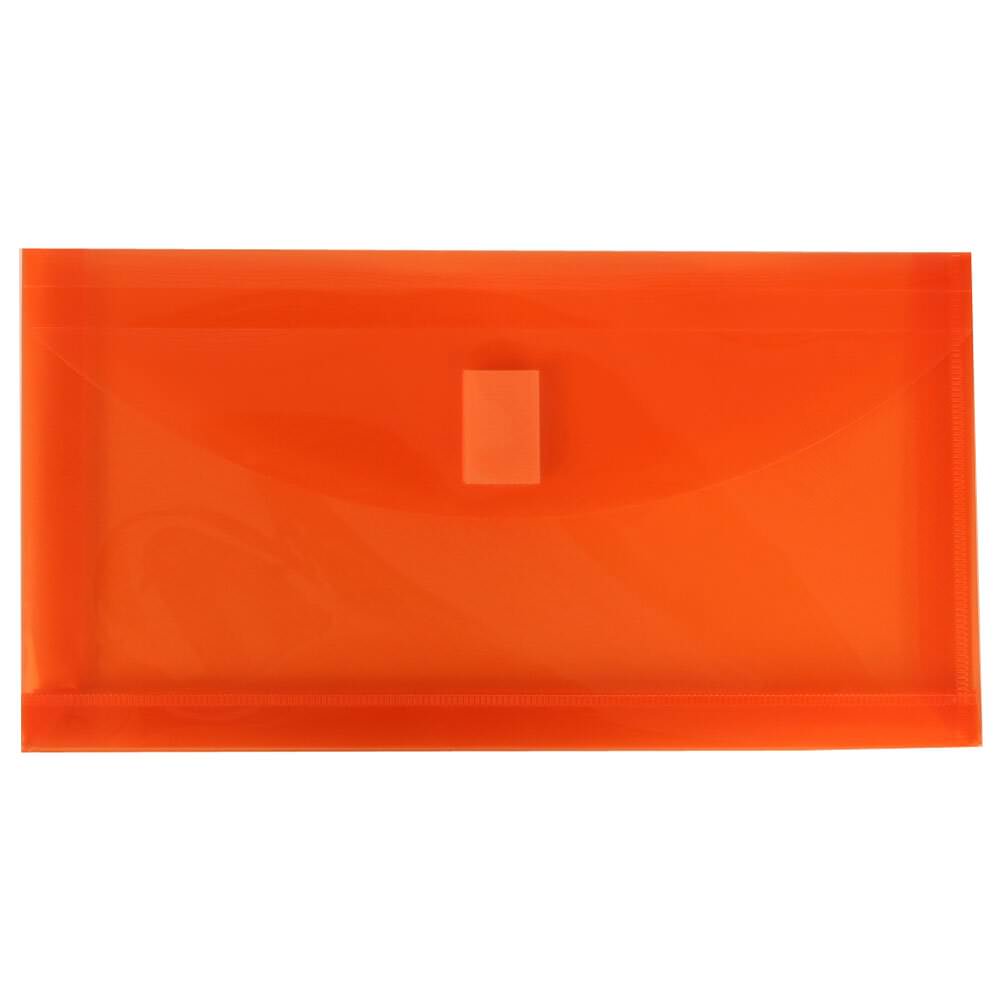 JAM Paper Standard Plastic Filing Envelope with Hook & Loop Closure, 5.25