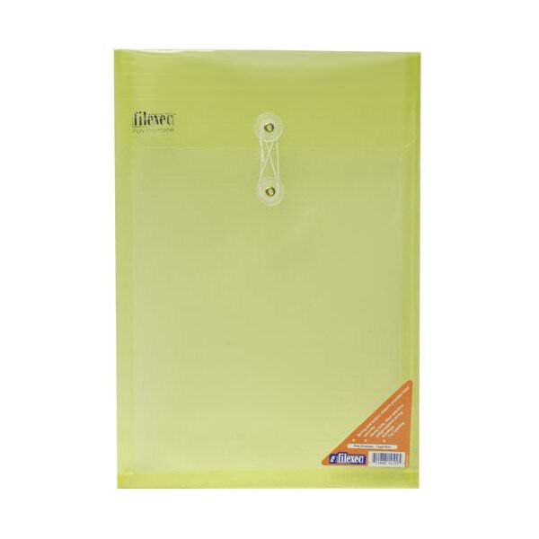 JAM Paper Plastic Envelope with Button and String Tie Closure, Legal Open End, 9 3/4 X 14 1/2, Yellow, 108/pack