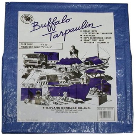 T.W Evans Cordage 00912 Buffalo Blue Poly Tarpaulin  9-Feet by 12-Feet