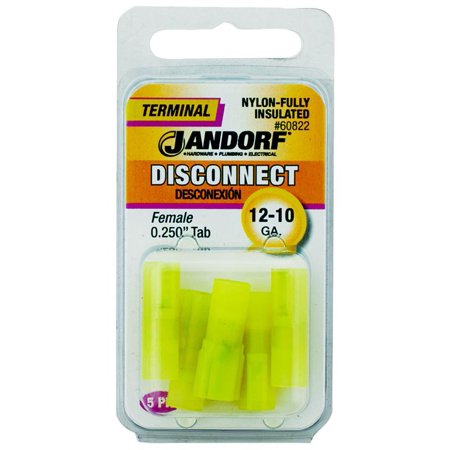 (Pack of 2)  Jandorf 60822 Disconnect Female.25 Inch Tab Nylon Insulated Wire Gauge 12-10 WhatJGAA-5588