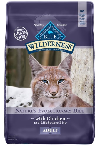 Blue Buffalo Wilderness High Protein Dry Adult Cat Food Chicken Grain Free 12 Lb