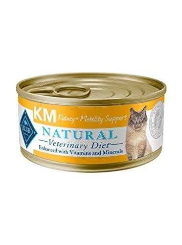 Blue Natural Veterinary Diet KM Kidney + Mobility Support Canned Cat Food 24/5.5 Oz