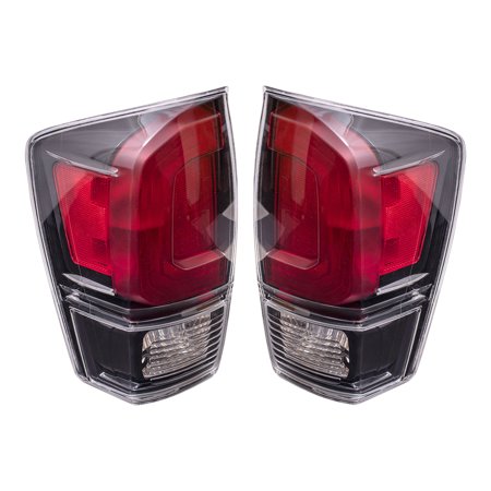 Brock Replacement Driver Left Passenger Right Combination Tail Light Assembly with Black Bezel Set for 2017-2019 Toyota Tacoma 6222-0100LR