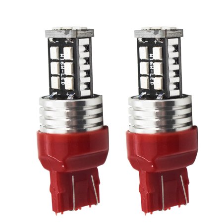 LABLT 2x 7443 7440 LED Red Stop Brake 3535 15-SMD Rear Alert Safety LED Light Bulbs