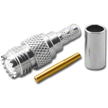 4Pc Mini UHF Female RG58AU Crimp Type Connector MU-3252