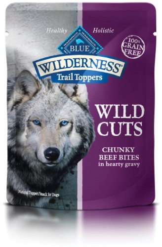 BLUE Wilderness Trail Toppers Wild Cuts High Protein Grain-Free Wet Dog Food Chunky Beef Bites 3 Oz