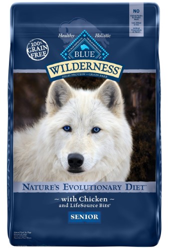 Blue Buffalo Wilderness High Protein Dry Senior Dog Food Chicken Formula Grain Free 24 Lb