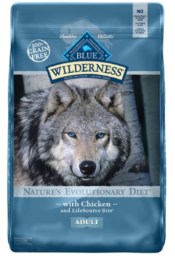 Wilderness Blue Buffalo High Protein Dry Adult Dog Food Chicken Formula Grain Free 24 Lb