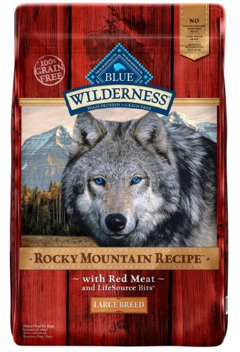 Blue Buffalo Wilderness Rocky Mountain Recipe Dry Adult Dog Food Rocky Mountain Large Breed Red Meat Grain Free 22 Lb