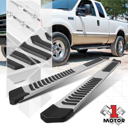 Silver Running Board 6.25 Step Nerf Bar for 99-16 F150/F250/F350 Super Crew Cab 00 01 02 03 04 05 06 07 08 09 10 11 12 13 14 15
