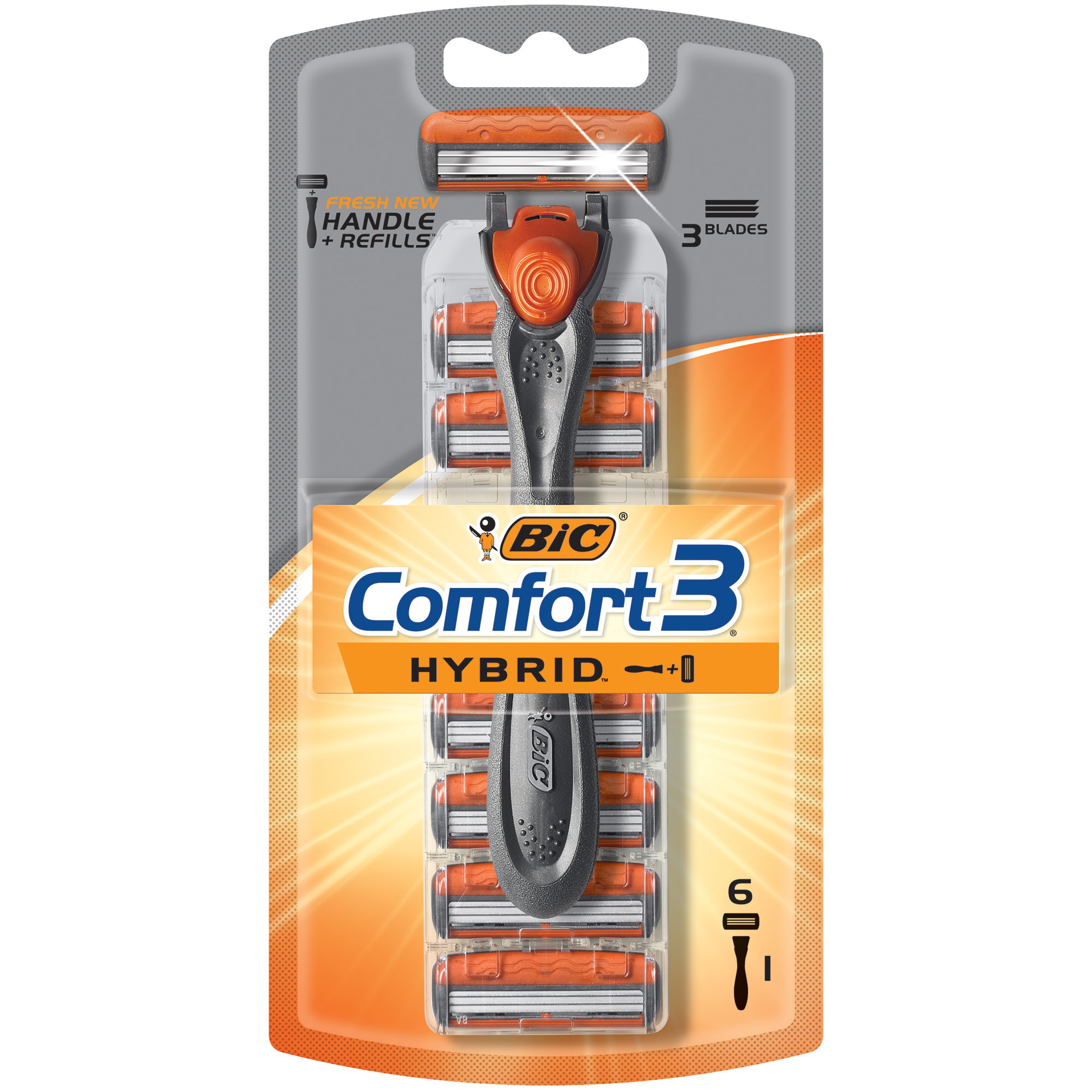 Bic Razor Set - Comfort3 - 1 Handle & 6 Cartridges