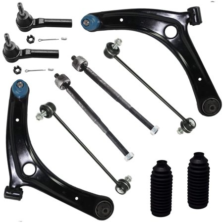Detroit Axle - Front 10pc Suspension Kit for 2007-2017 Jeep Patriot Compass  09-12 Dodge Caliber  2 Lower Control Arms W/Ball Joints 4 Outer Inner Tie