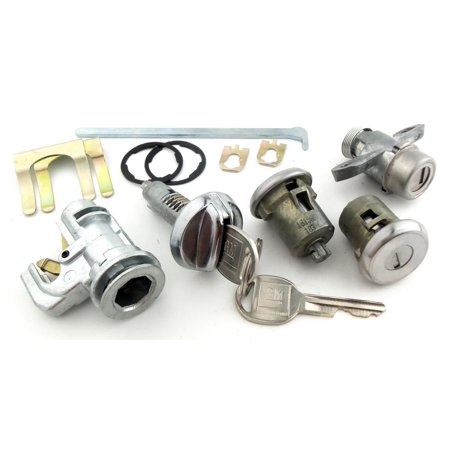 JEGS 18220 Door  Trunk & Glovebox Lock Set Fits Select 1970 GM Models with Short Shaft Doors [Oval Style GM]