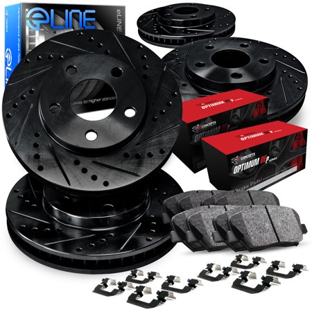 R1 Concepts Front Rear Brakes and Rotors Kit |Front Rear Brake Pads| Brake Rotors and Pads| Optimum OEp Brake Pads and Rotors |Hardware Kit - CBC.4804