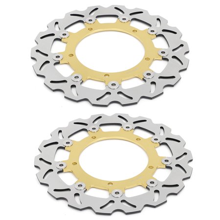 1Pair Front Brake Discs Rotors for YAMAHA YZF R6 03 04 FZ6 Fazer 2004-2008 FZ6 S2 Fazer 2007-2010 MT-09 ABS 2014-2017 MT03 660 06-15