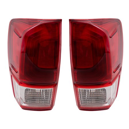 Brock Replacement Driver Left Passenger Right Combination Tail Light Assembly Without Black Bezel Set for 2016-2017 Toyota Tacoma TRD 6222-0091LR