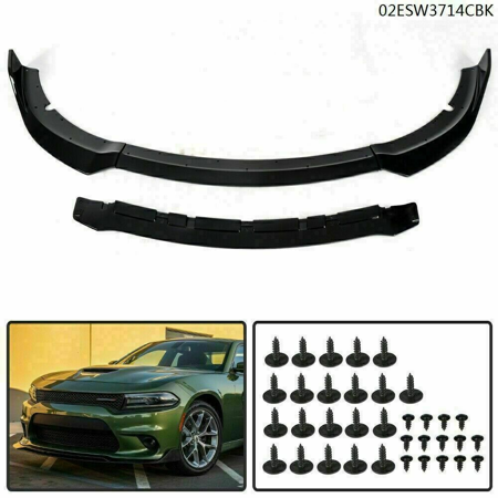 G-Plus Fit for 15-20 Dodge Charger SRT Sedan 4-DoorFront Bumper Lip Spoiler Air Chin Body Kit Spiltter Black