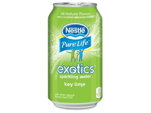 Nestle Pure Life Exotics Sparkling Water, Key Lime, 12-oz Can, 8/Pack, 3 Packs/Carton (12252793)