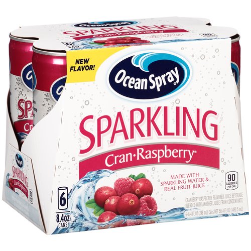 Cranberry Raspberry Flavored Sparkling Juice Beverage Blended with Another Juice from Concentrate, Cran-raspberry