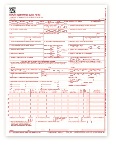 NEW CMS 1500 Claim Forms - HCFA (Version 02/12) (2500 Sheets)