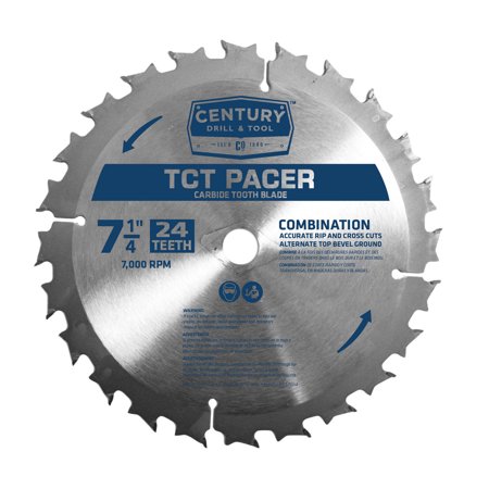 Century Drill & Tool – 09103 General Purpose Circular Saw Framing Blade - 7-1/4  24T  Replacement Blades  Toolbox Accessories  Construction