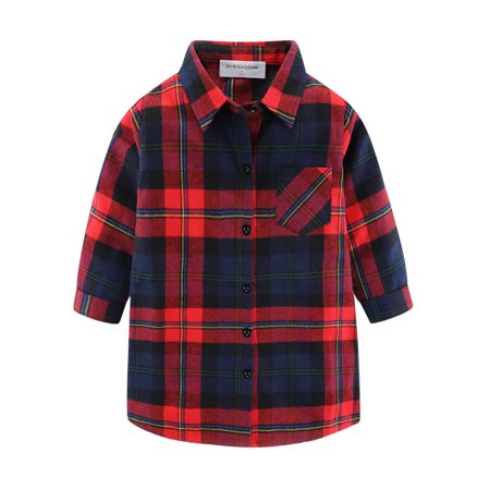 Mud Kingdom Big Girls Buffalo Plaid Shirt Button Navy Blue 9-10 Years