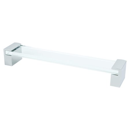 Berenson 9764 Static 7-9/16 Inch Center to Center Modern Glass Cabinet Handle / Drawer Pull from R. Christensen Polished Chrome Glass Cabinet Hardware