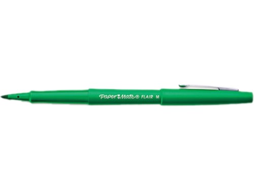 Paper Mate Flair Felt Tip Pens  #1 Teacher Choice  Medium Point (0.7mm)  Green  12 Count