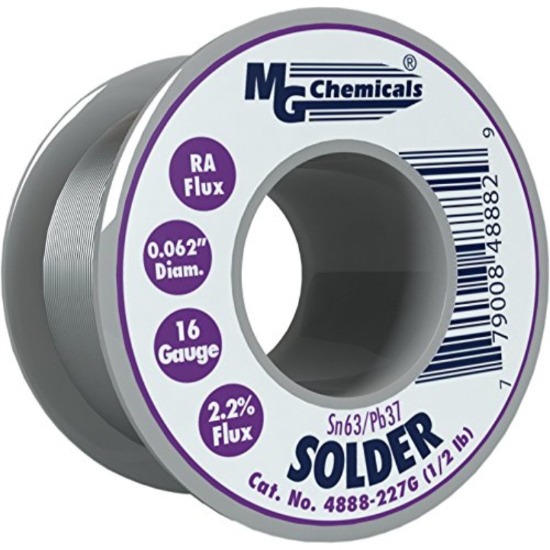 4888-227g - Solder Wire 63/37 Regular 1/2lb 16awg 0.062in Ra Core