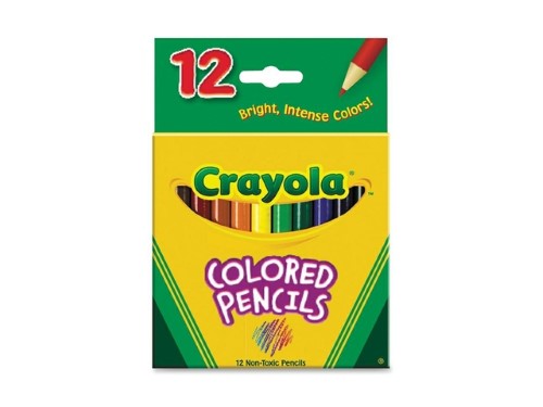 Crayola 68-4112 Short Barrel Colored Woodcase Pencils, 3.3 Mm, 12 Assorted Colors/Set