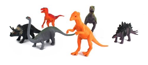Jurassic Animal World 6 Piece Toy Dinosaur Animal Figures Playset, Includes a Variety of Prehistoric Animals