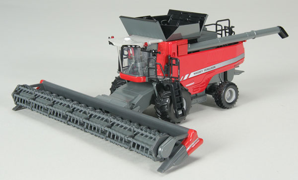 Massey Ferguson 9545 Combine with Fat Singles, Grain Head and Corn Head 1/64 Diecast Model by Speccast