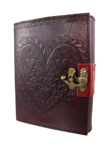 Embossed Leather Scrolled Heart 120 Page Unlined Dream Book Journal