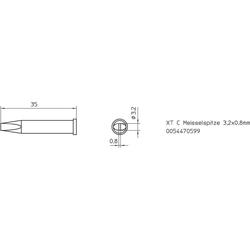 Weller 0054470599 XT-C Soldering Tip Chisel-Shaped 3.2 Mm Single Unit
