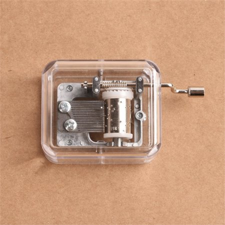 Sunnymall Convenient Hand-crank Music Box Easy Use Metal Exquisite Portable Square Music Box for Home  Color#3619