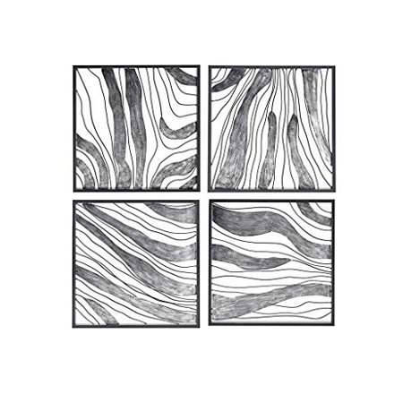 Gracie Mills Metal Wall Decor 4-Pc Set with Silver Finish MP95B-0255