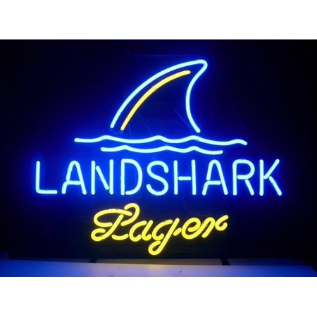 Desung Brand New LandShark Lager Neon Sign Handcrafted Real Glass Beer Bar Pub Man Cave Sports Neon Light 17 X 13  117LSLB