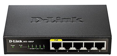 D-Link DES-1005P Unmanaged L2 Fast Ethernet (10/100) Power Over Ethernet (PoE) Black thumbnail