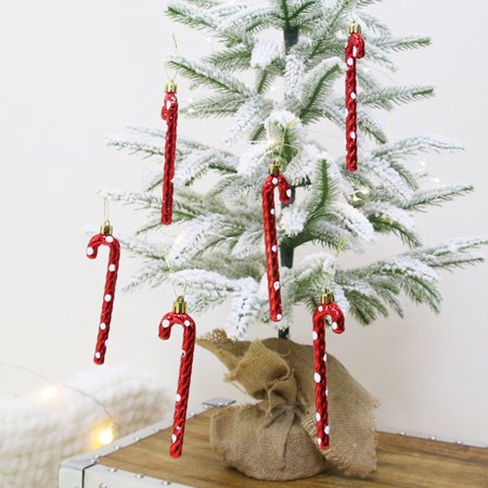 COOLL 6Pcs Hanging Ornaments Eye-catching Shiny Surface Electroplate Xmas Crutch Party Prop for Home  Color#4722
