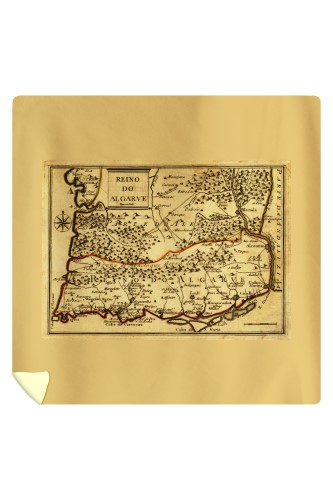 Portugal - (1744) - Panoramic Map (88x88 Queen Microfiber Duvet Cover)