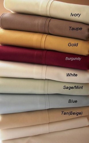 1136-calking-sage 5 SIZES-1200TC Solid Egyptian Cotton Bed Sheet Sets