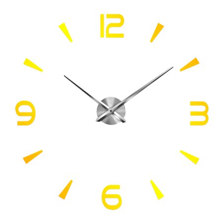 Large Size Acrylic Mirror Wall Clock DIY Sticker Clock 12 Hours Disply Golden