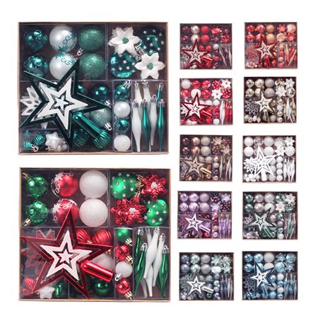 COOLL 58Pcs/Set Christmas Ball Eye-catching Decorative Long Lasting Festive Wedding Hanging Ball Ornaments for Party  Color#3252