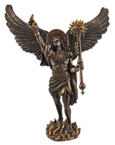 Archangel Uriel Statue Battle Angel W/ Mace Torch